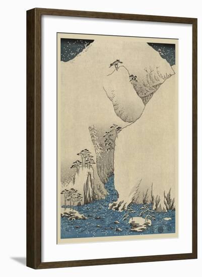 Mountains and Rivers on the Kiso Road (Kisoji No Sansen) No.2-Ando Hiroshige-Framed Art Print