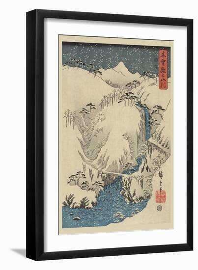 Mountains and Rivers on the Kiso Road (Kisoji No Sansen) No.3-Ando Hiroshige-Framed Art Print