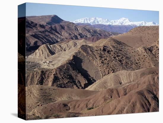 Mountains and Village Near Telouet, High Atlas Mountains, Morocco, North Africa, Africa-David Poole-Stretched Canvas