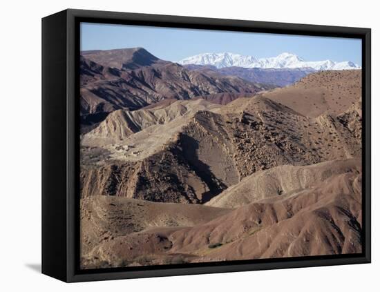 Mountains and Village Near Telouet, High Atlas Mountains, Morocco, North Africa, Africa-David Poole-Framed Stretched Canvas