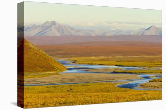 Mountains and Winding River in Tundra Valley-Momatiuk - Eastcott-Stretched Canvas