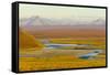 Mountains and Winding River in Tundra Valley-Momatiuk - Eastcott-Framed Stretched Canvas