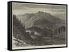 Mountains around Samaden, in the Engadine-null-Framed Stretched Canvas