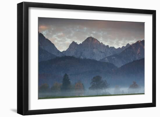 Mountains Around Schwangau in the Autumn Mist-Alex Saberi-Framed Photographic Print