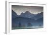 Mountains Around Schwangau in the Autumn Mist-Alex Saberi-Framed Photographic Print