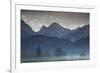 Mountains Around Schwangau in the Autumn Mist-Alex Saberi-Framed Photographic Print