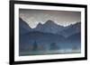 Mountains Around Schwangau in the Autumn Mist-Alex Saberi-Framed Photographic Print