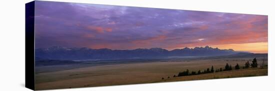 Mountains at Dusk, Jackson Hole, Teton Mountains, Grand Teton National Park, Wyoming, USA-null-Stretched Canvas