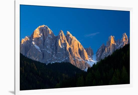 Mountains at Sunset, Dolomites, Val Di Funes, Trentino Alto Adige, South Tyrol, Italy-null-Framed Photographic Print