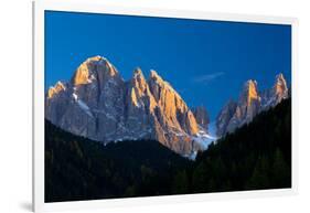 Mountains at Sunset, Dolomites, Val Di Funes, Trentino Alto Adige, South Tyrol, Italy-null-Framed Photographic Print