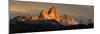 Mountains at Sunset, Mt Fitzroy, Cerro Torre, Argentine Glaciers National Park, Argentina-null-Mounted Photographic Print