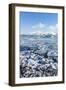 Mountains Behind the Frozen Water of Jokulsarlon Iceberg Lagoon, Jokulsarlon, South East Iceland-Neale Clark-Framed Photographic Print