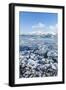 Mountains Behind the Frozen Water of Jokulsarlon Iceberg Lagoon, Jokulsarlon, South East Iceland-Neale Clark-Framed Photographic Print