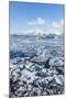 Mountains Behind the Frozen Water of Jokulsarlon Iceberg Lagoon, Jokulsarlon, South East Iceland-Neale Clark-Mounted Photographic Print