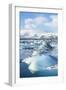 Mountains Behind the Icebergs Locked in the Frozen Water of Jokulsarlon Iceberg Lagoon-Neale Clark-Framed Photographic Print