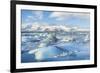 Mountains Behind the Icebergs Locked in the Frozen Water of Jokulsarlon Iceberg Lagoon-Neale Clark-Framed Photographic Print