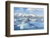 Mountains Behind the Icebergs Locked in the Frozen Water of Jokulsarlon Iceberg Lagoon-Neale Clark-Framed Photographic Print