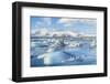 Mountains Behind the Icebergs Locked in the Frozen Water of Jokulsarlon Iceberg Lagoon-Neale Clark-Framed Photographic Print