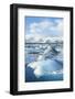 Mountains Behind the Icebergs Locked in the Frozen Water of Jokulsarlon Iceberg Lagoon-Neale Clark-Framed Photographic Print