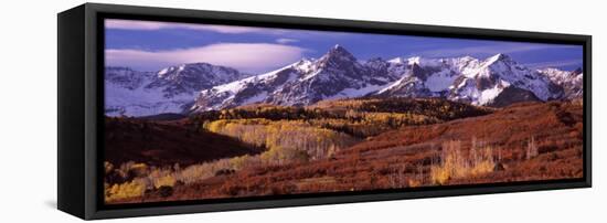 Mountains Covered with Snow and Fall Colors, Near Telluride, Colorado, USA-null-Framed Stretched Canvas