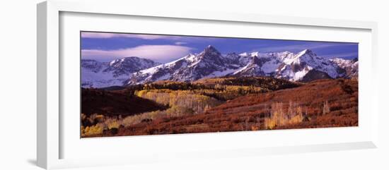 Mountains Covered with Snow and Fall Colors, Near Telluride, Colorado, USA-null-Framed Photographic Print