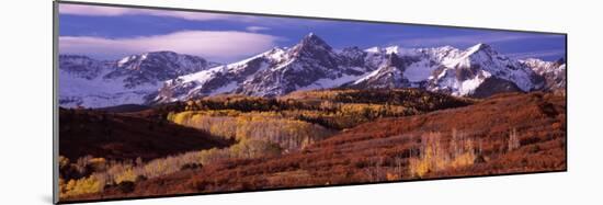 Mountains Covered with Snow and Fall Colors, Near Telluride, Colorado, USA-null-Mounted Photographic Print