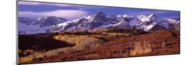 Mountains Covered with Snow and Fall Colors, Near Telluride, Colorado, USA-null-Mounted Photographic Print