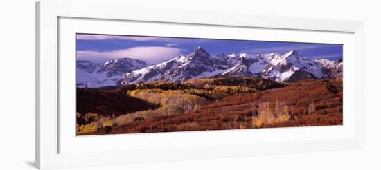 Mountains Covered with Snow and Fall Colors, Near Telluride, Colorado, USA-null-Framed Photographic Print