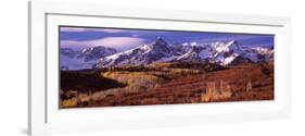 Mountains Covered with Snow and Fall Colors, Near Telluride, Colorado, USA-null-Framed Photographic Print