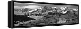 Mountains Covered with Snow and Fall Colors, Near Telluride, Colorado, USA-null-Framed Stretched Canvas