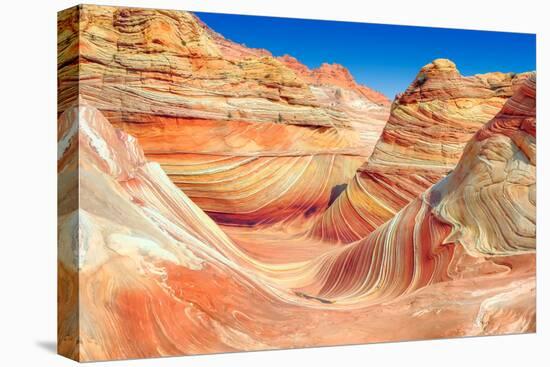 Mountains from Red Sandstone in the Form of Ocean Waves.-lucky-photographer-Stretched Canvas