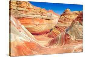 Mountains from Red Sandstone in the Form of Ocean Waves.-lucky-photographer-Stretched Canvas