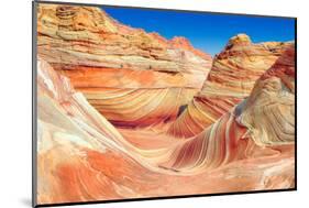 Mountains from Red Sandstone in the Form of Ocean Waves.-lucky-photographer-Mounted Photographic Print