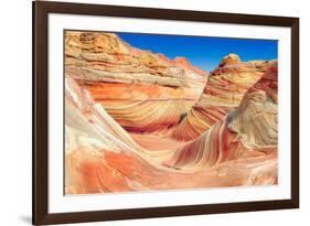 Mountains from Red Sandstone in the Form of Ocean Waves.-lucky-photographer-Framed Photographic Print