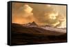 Mountains in Iceland with Storm-Howard Ruby-Framed Stretched Canvas