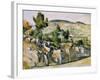 Mountains in Provence-Paul Cézanne-Framed Giclee Print