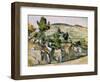 Mountains in Provence-Paul Cézanne-Framed Giclee Print