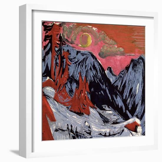 Mountains in Winter, 1919-Ernst Ludwig Kirchner-Framed Giclee Print