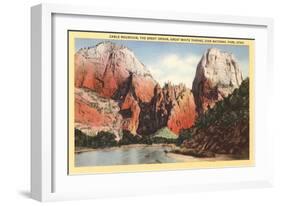 Mountains in Zion National Park, Utah-null-Framed Art Print