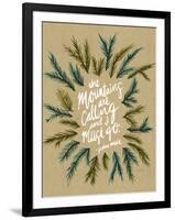 Mountains Kraft White-Cat Coquillette-Framed Art Print