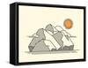 Mountains Landscape - Lineart Geometric Vector Illustration-Sheveleva Natalia-Framed Stretched Canvas