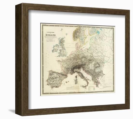 Mountains of Europe, c.1854-Alexander Keith Johnston-Framed Art Print