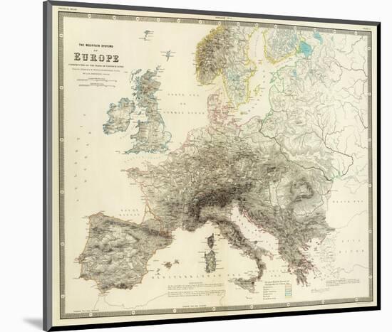 Mountains of Europe, c.1854-Alexander Keith Johnston-Mounted Art Print