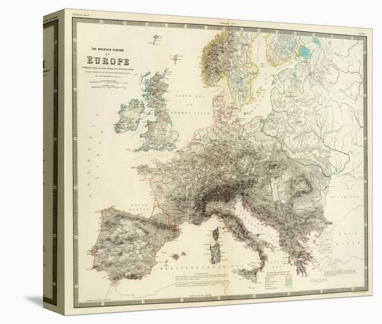 Mountains of Europe, c.1854-Alexander Keith Johnston-Stretched Canvas