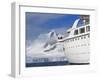 Mountains of Livingstone Range at Stern of Mv Discovery During Landing at Half Moon Bay, Antarctica-Mark Hannaford-Framed Photographic Print