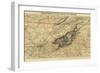 Mountains of North Carolina and Tennessee - Panoramic Map-Lantern Press-Framed Art Print