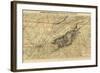 Mountains of North Carolina and Tennessee - Panoramic Map-Lantern Press-Framed Art Print