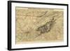 Mountains of North Carolina and Tennessee - Panoramic Map-Lantern Press-Framed Art Print