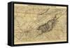 Mountains of North Carolina and Tennessee - Panoramic Map-Lantern Press-Framed Stretched Canvas