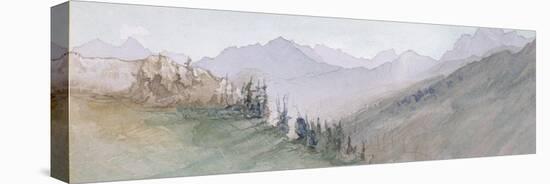 Mountains of Savoy Seen from the Brezon-John Ruskin-Stretched Canvas